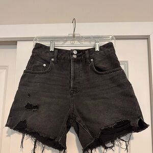We The Free Charcoal Distressed Jean Shorts